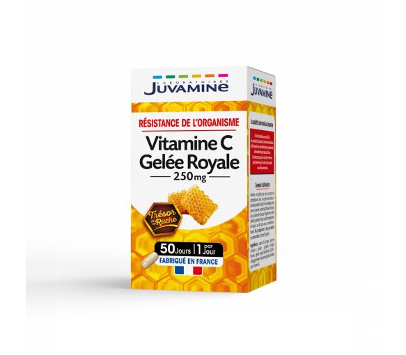 Vitamin C Gelée Royale 250mg Abwehr des Körpers Juvamine - Packung mit 50 Kapseln - image 1