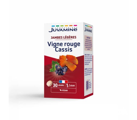 Leichte Beine rote Traube Cassis Juvamine - Packung mit 30 Tabletten - image 1