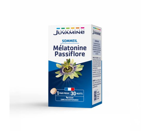 Melatonin Passionsblume Schlaf Juvamine - Packung mit 30 Tabletten - image 1