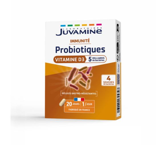 Probiotika Vitamin D3 Juvamine - Packung mit 20 Kapseln - image 1