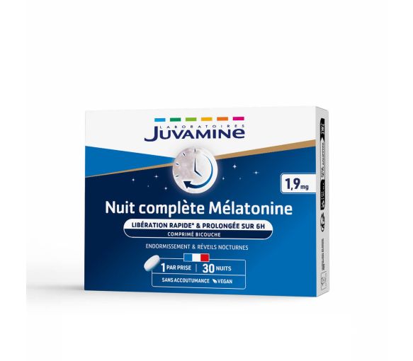 Nachtkomplett Melatonin Juvamine - Packung mit 30 Tabletten - image 1