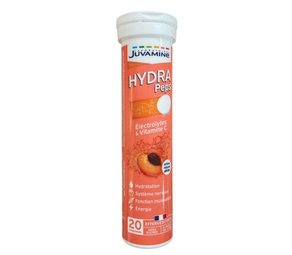 Hydra Peps Geschmack Pfirsich Juvamine - Tube mit 20 Brausetabletten