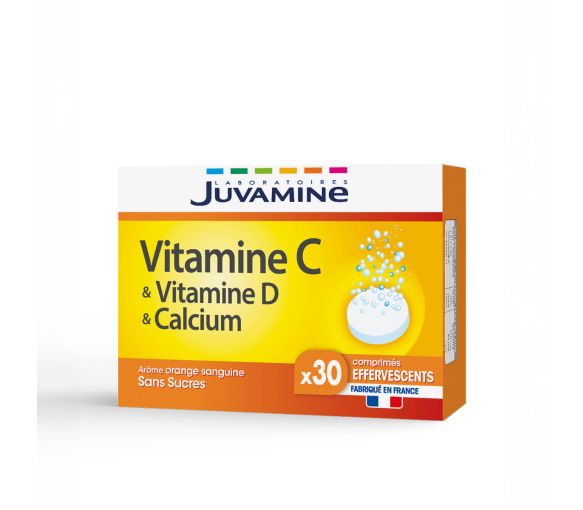 Vitamin C & Vitamin D & Calcium Juvamine - Packung mit 30 Brausetabletten - image 1
