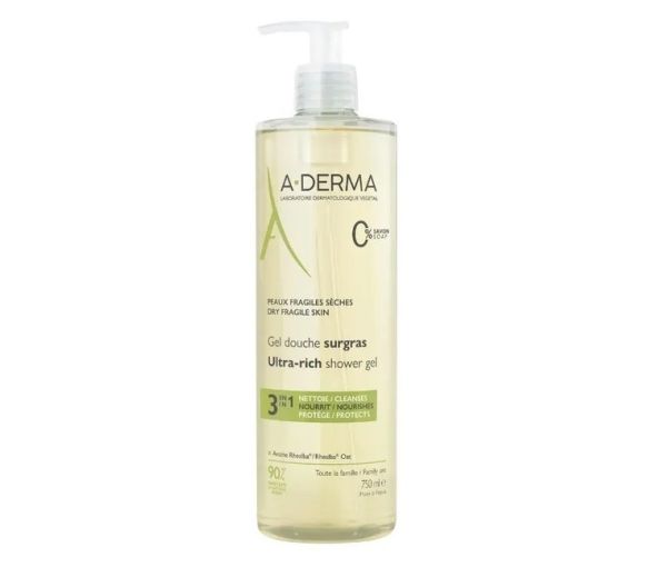 Überfettete Duschgel A-Derma - Pumpflasche 750ml