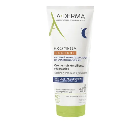 Exomega Control Nachtcreme emollient reparierend A-Derma - Tube mit 200ml