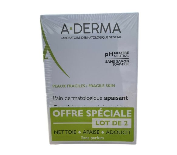Beruhigende dermatologische Seife A-Derma - 2er-Pack à 100g - image 1