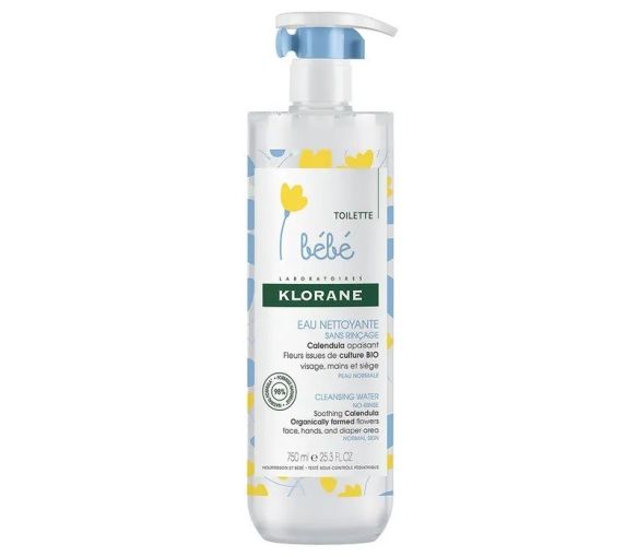 Reinigendes Wasser ohne Abspülen Klorane Baby - Flasche 750 ml