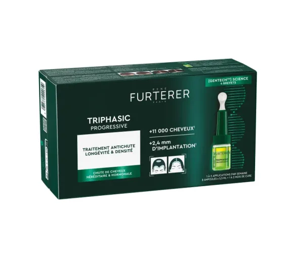 Triphasic Progressive Haarausfall Behandlung gegen fortschreitenden Haarausfall René Furterer - Schachtel mit 8 Fläschchen - image 1