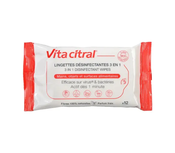 Desinfektionstücher 3 in 1 Vita Citral - Packung mit 12 Tüchern - image 1