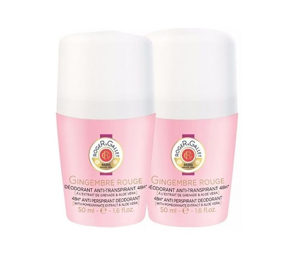 Antitranspirant-Deodorant 48h rote Ingwer Roger & Gallet - 2er-Pack 50ml Roll-ons