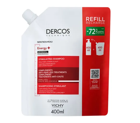 Dercos Energy+ stimulierendes Anti-Haarausfall-Shampoo von Vichy - Öko-Nachfüllpackung von 400 ml - image 1