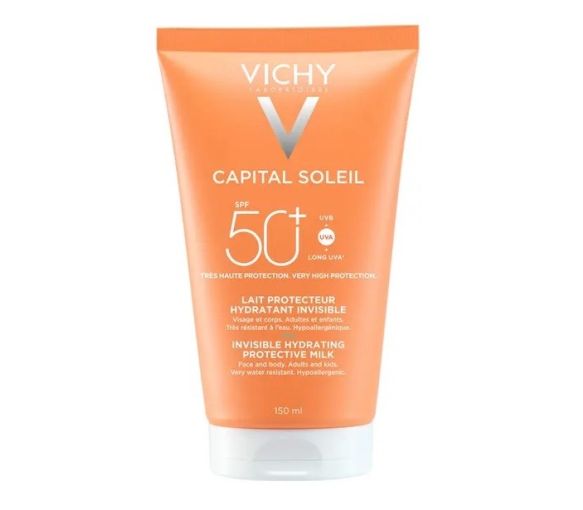 Capital Soleil Schutz- und Feuchtigkeitsmilch unsichtbar SPF50+ Vichy - Tube mit 150ml