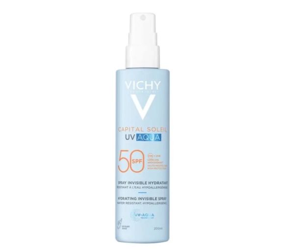 Capital Soleil UV Aqua Spray unsichtbar feuchtigkeitsspendend SPF50 Vichy - Spray von 200ml