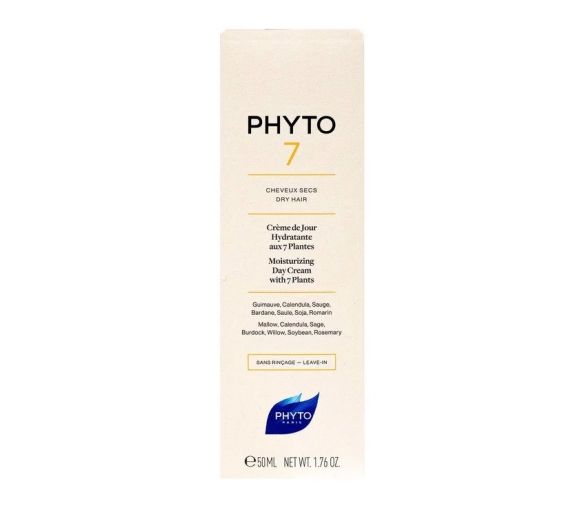 Hydratisierende Tagescreme für Haare Phyto 7 - Tube mit 50ml