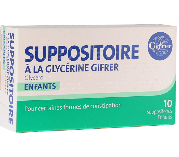 Glycerin Zäpfchen für Kinder Gifrer - Packung mit 10 Zäpfchen - image 1