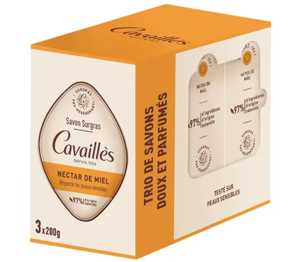 Überfettete Honignektar-Seife Rogé Cavaillès - 3er-Pack à 200g