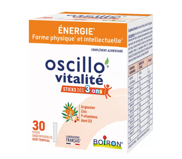 Oscillo Vitalität Energie Boiron - Packung mit 30 Sticks