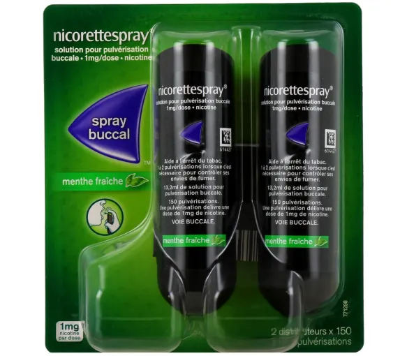 Nicorettespray 1mg/Dosis, Lösung zur oralen Anwendung mit frischer Minze - 2 Sprühstöße