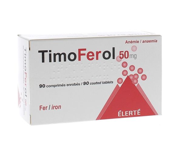 TimoFerol 50 mg - Packung mit 90 überzogenen Tabletten - image 1