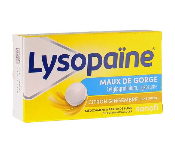 Lysopaïne Halsschmerzen Zitrone Ingwer - 2 Röhrchen mit 18 Tabletten - image 1