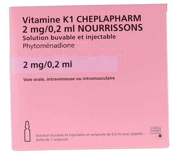 Vitamin K1 Roche 2mg/0,2ml Säuglinge Packung mit einer Ampulle