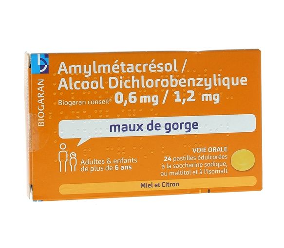 Amylmetacresol/Dichlorbenzylalkohol Biogaran Beratung - Packung mit 24 gesüßten Pastillen - image 1