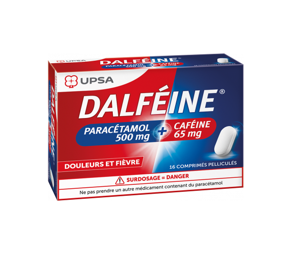 Dalféine Paracetamol 500mg/Koffein 65mg - Packung mit 16 filmbeschichteten Tabletten