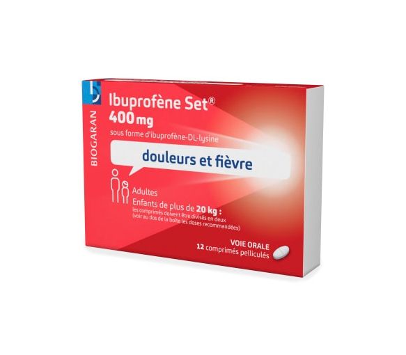 Ibuprofen Set 400 mg Biogaran Beratung - Packung mit 12 filmtabletten
