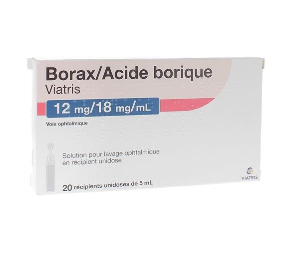 Borax/Borsäure 12mg/18mg/ml Viatris - Packung mit 20 Einzeldosen à 5ml