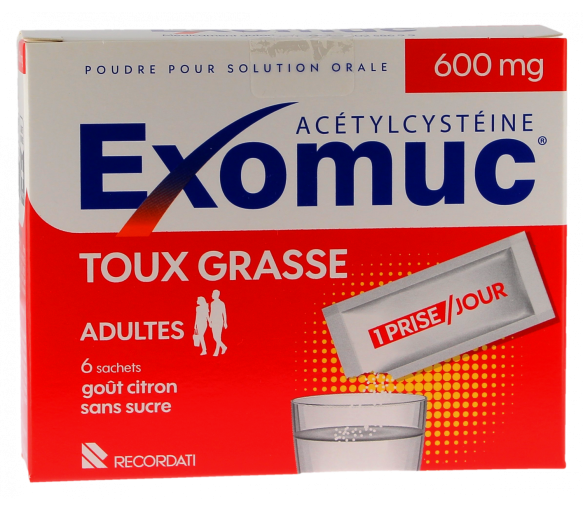 Exomuc 600 mg Pulver - Packung mit 6 Beuteln