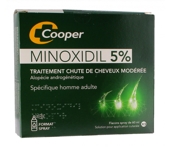Minoxidil 5% Haarausfall Männer Cooper - Packung mit 3 Sprays à 60 ml - image 1