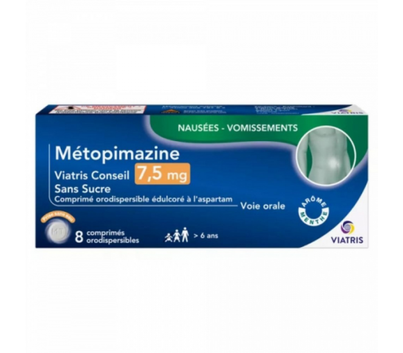 Metopimazin 7,5 mg Viatris - Packung mit 8 orodispersiblen Tabletten - image 1