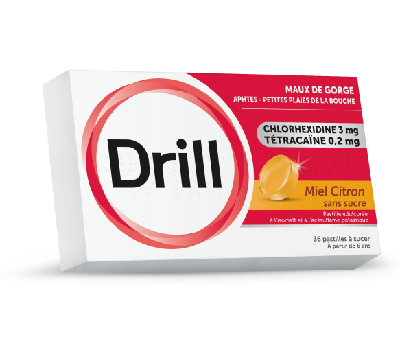 Drill Honig Zitrone ohne Zucker Lutschtabletten - Dose mit 36 Lutschtabletten - image 1