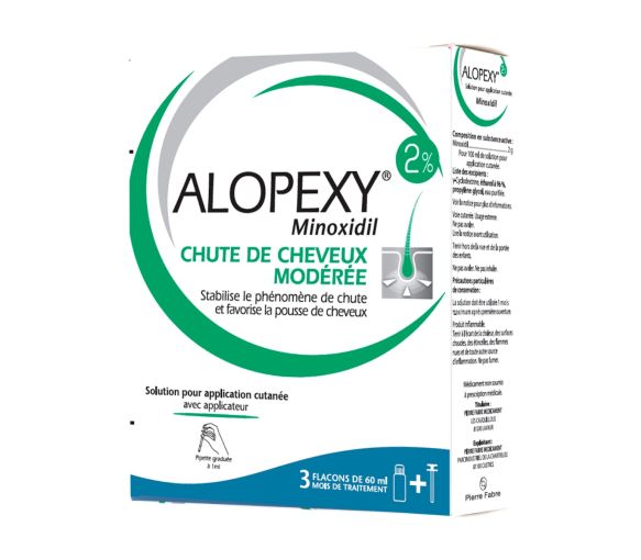 Alopexy 2% Lösung zur Anwendung auf der Haut - Packung mit 3 Flaschen zu 60 ml - image 1