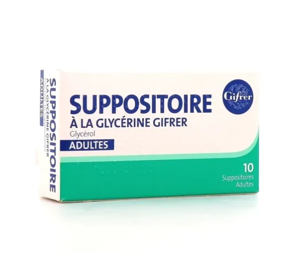 Glycerin-Zäpfchen Erwachsene Gifrer - Packung mit 10 Zäpfchen