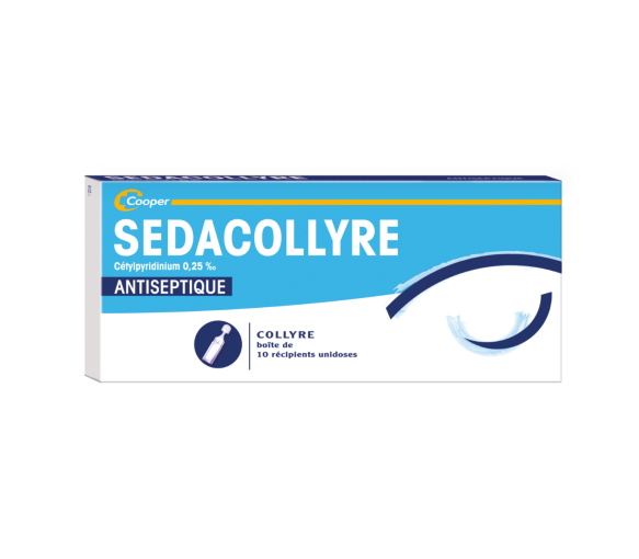 Sedacollyre antiseptische Augentropfen Cooper - 10 Einzeldosen - image 1