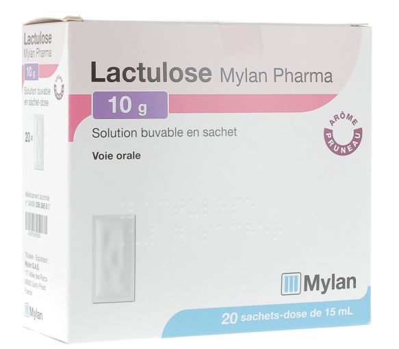 LACTULOSE MYLAN 10 g/15 ml Lösung zum Einnehmen in Beuteln mit Pflaumengeschmack - Packung mit 20 Dosen