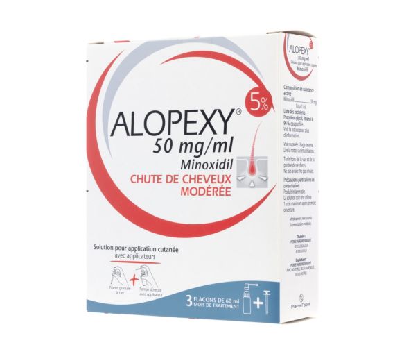 Alopexy 5% Lösung zur Anwendung auf der Haut - Packung mit 3 Flaschen zu 60 ml - image 1