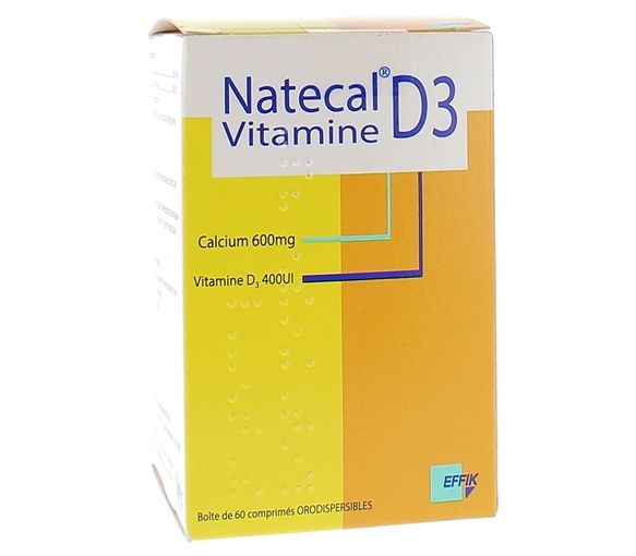 Natecal Vitamin D3 - Packung mit 60 orodispersiblen Tabletten