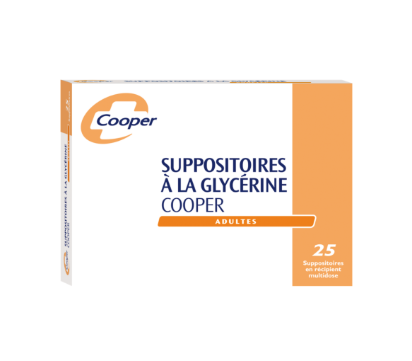 Glycerin Zäpfchen für Erwachsene Cooper - Packung mit 25 Zäpfchen