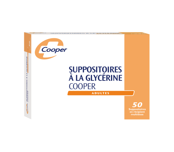 Glycerin Zäpfchen für Erwachsene Cooper - Packung mit 50 Zäpfchen