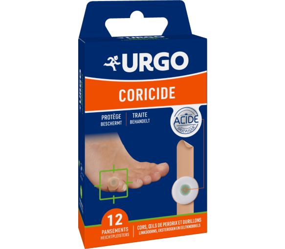 Coricide Urgo Pflaster - Schachtel mit 12 Pflastern 2x7 cm