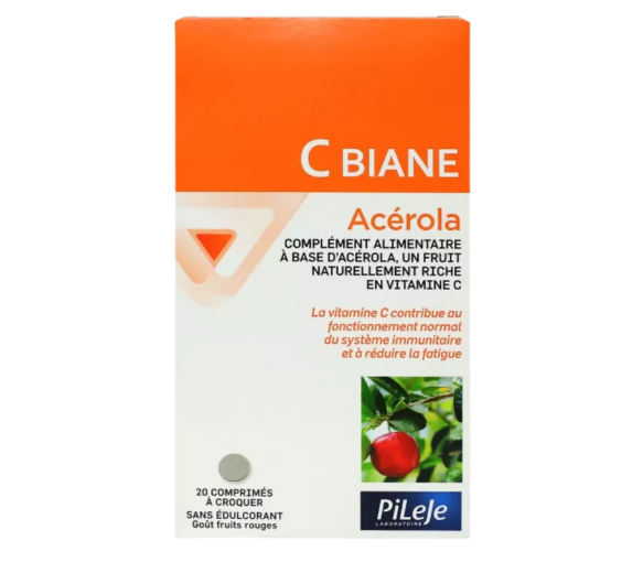 C Biane Acerola Pileje - Packung mit 20 Kaudabletten