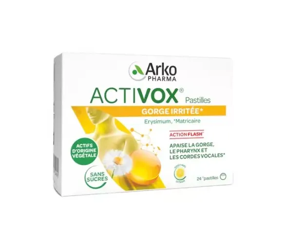 Activox Halsreizungen Honig-Zitrone Arkopharma - Packung mit 24 Pastillen