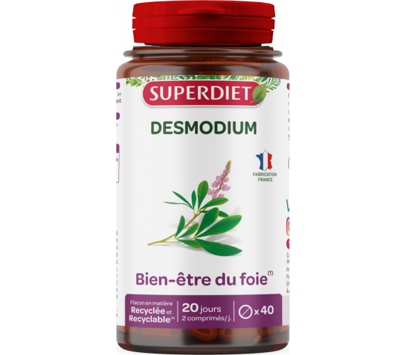 Desmodium Wohlbefinden der Leber Super Diet - Packung mit 40 Tabletten - image 1