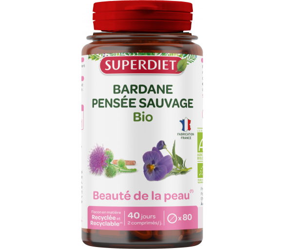 Bardane wilde Gedanken Schönheit der Haut BIO Superdiet - Dose mit 80 Tabletten - image 1