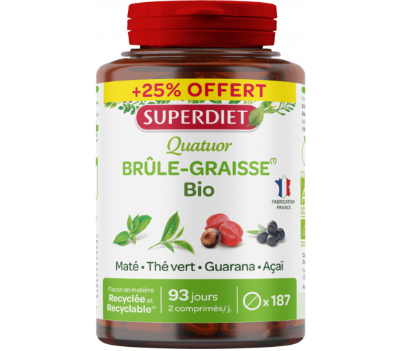 Bio Fettverbrennungs-Quartett Super Diet - 187 Tabletten Dose + 25% geschenkt - image 1