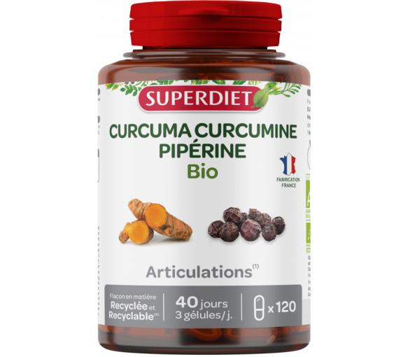 Curcuma Piperin Bio Super Diet - Dose von 120 Kapseln - image 1