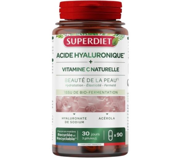 Hyaluronsäure + Vitamin C Superdiet - Packung mit 90 Kapseln