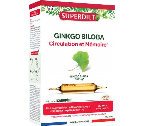 Ginkgo Biloba bio Super Diet - 20 Ampullen zu 15 ml